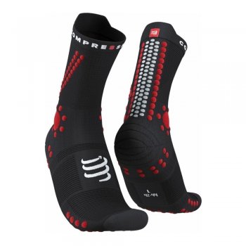 skarpety compressport pro racing v4.0 trail u czerwono-czarne