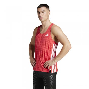 koszulka adidas adizero singlet m czerwono-biała