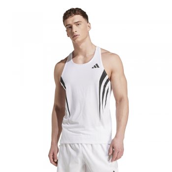 koszulka adidas adizero archive running singlet m biało-czarna