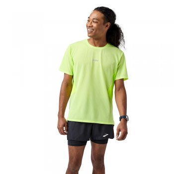 koszulka brooks high point short sleeve 2.0 m limonkowa